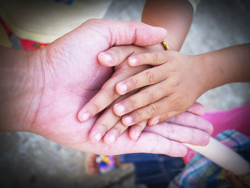 Parents and children communicating