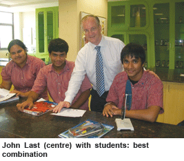 Ryan Global School, Andheri (Mumbai), John Last (centre) with students