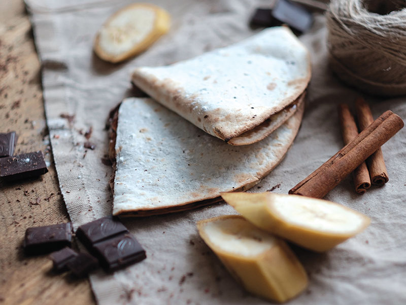 Chocolate banana quesdilla