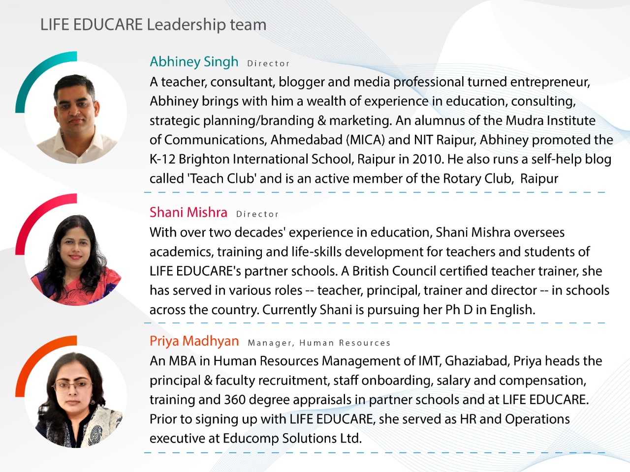 Life Educare Leadership team