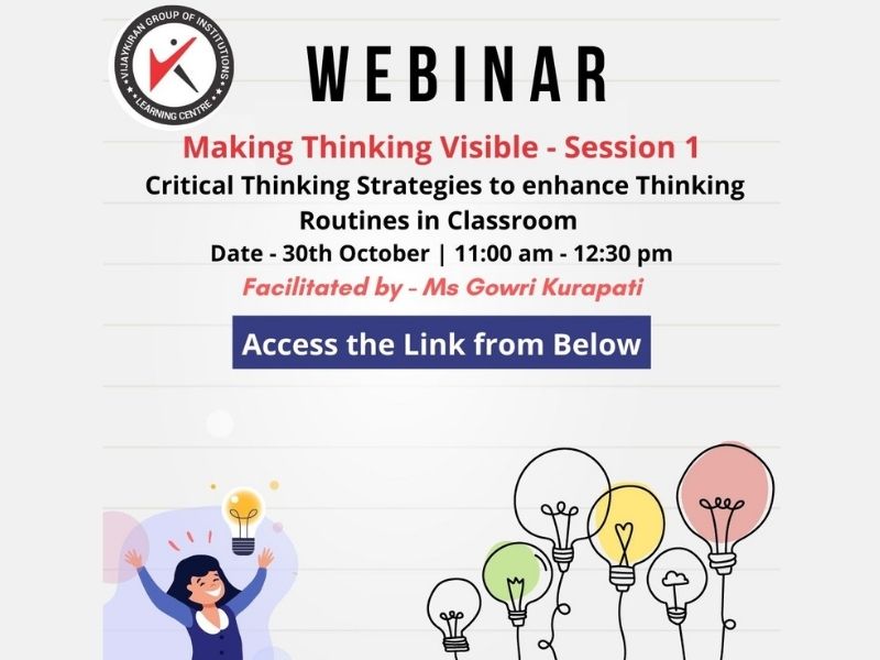 Vijaykiran Group to host a webinar on critical thinking in the classroom