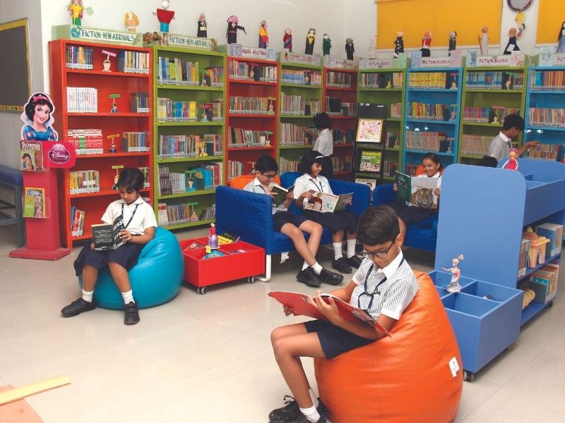 CHIREC school, Hyderabad: library scene