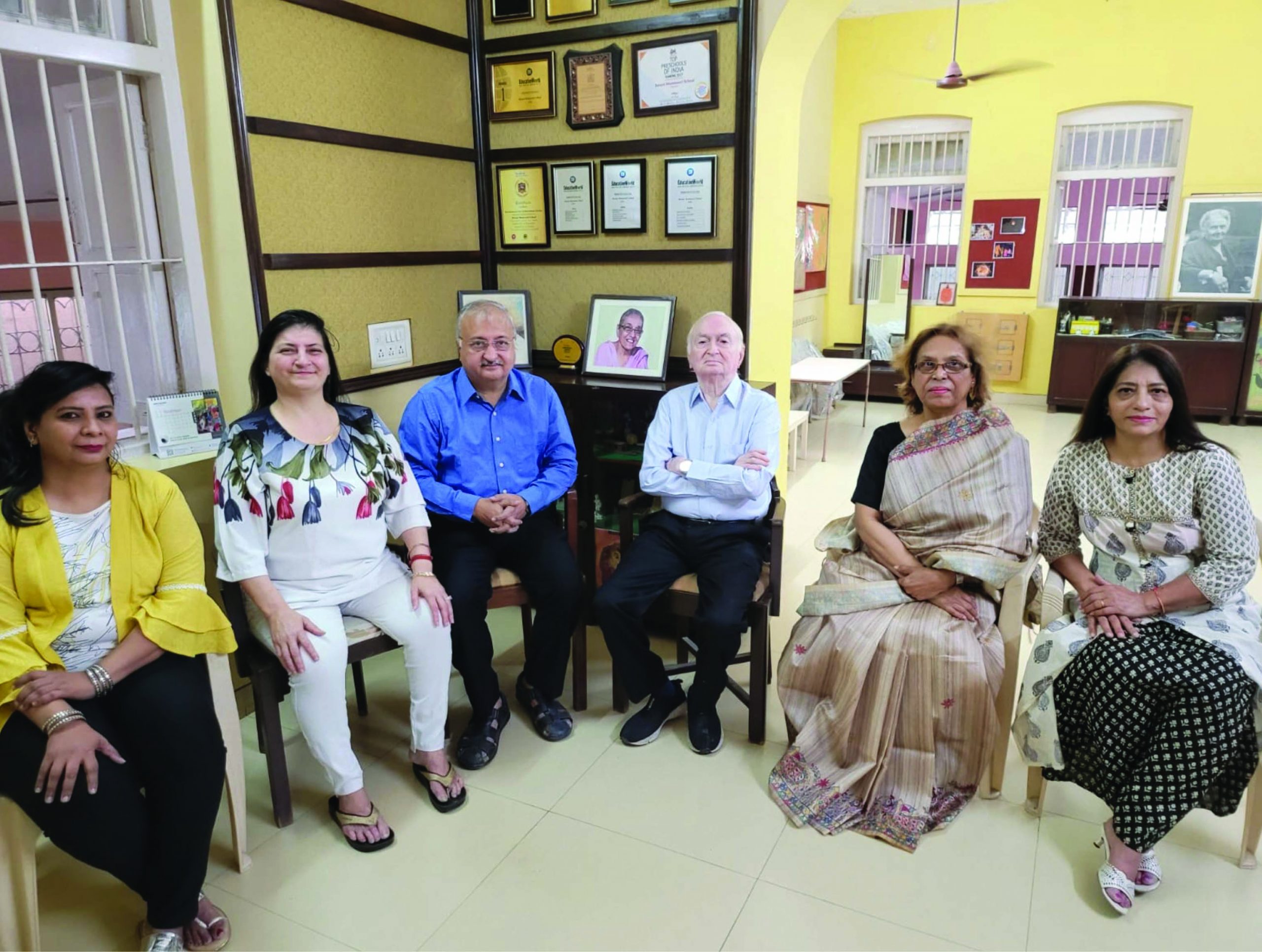 Arundhati Choudhury (centre right), Montessori head, Besant Montessori School, Juhu, Mumbai.