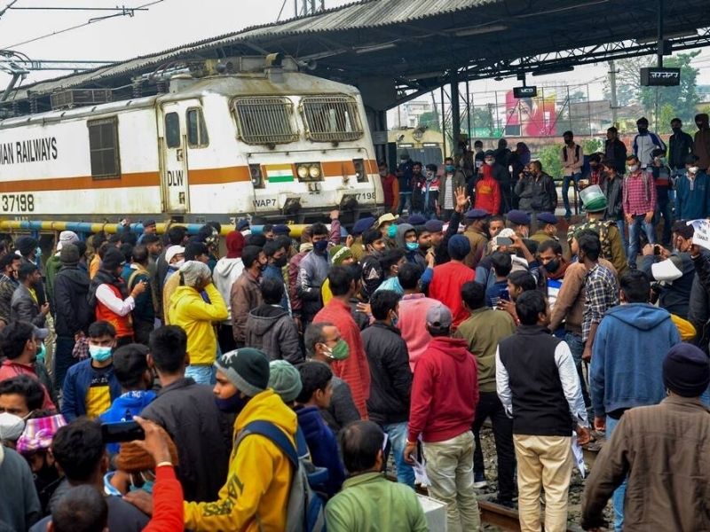 RAilway Job aspirants protest