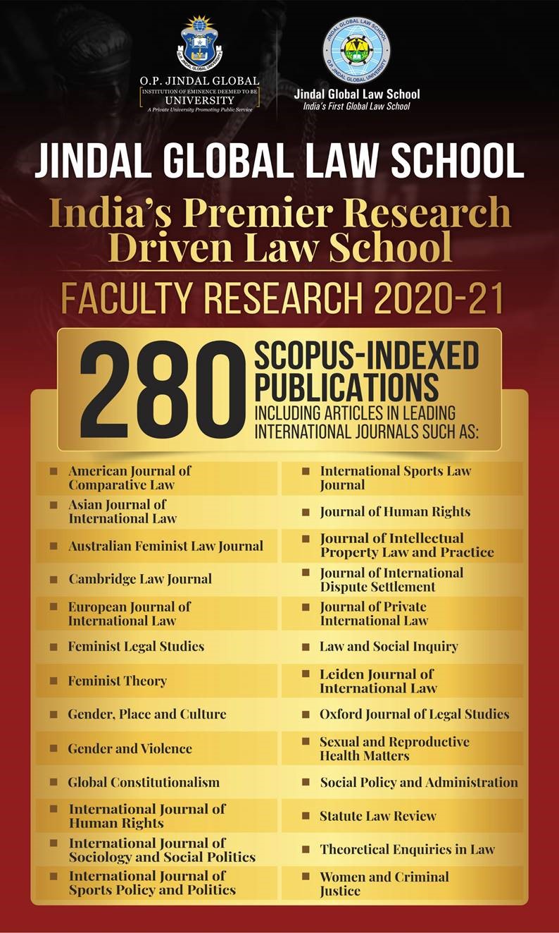 JGLS’s faculty research in Scopus-indexed publications exceed all NLUs