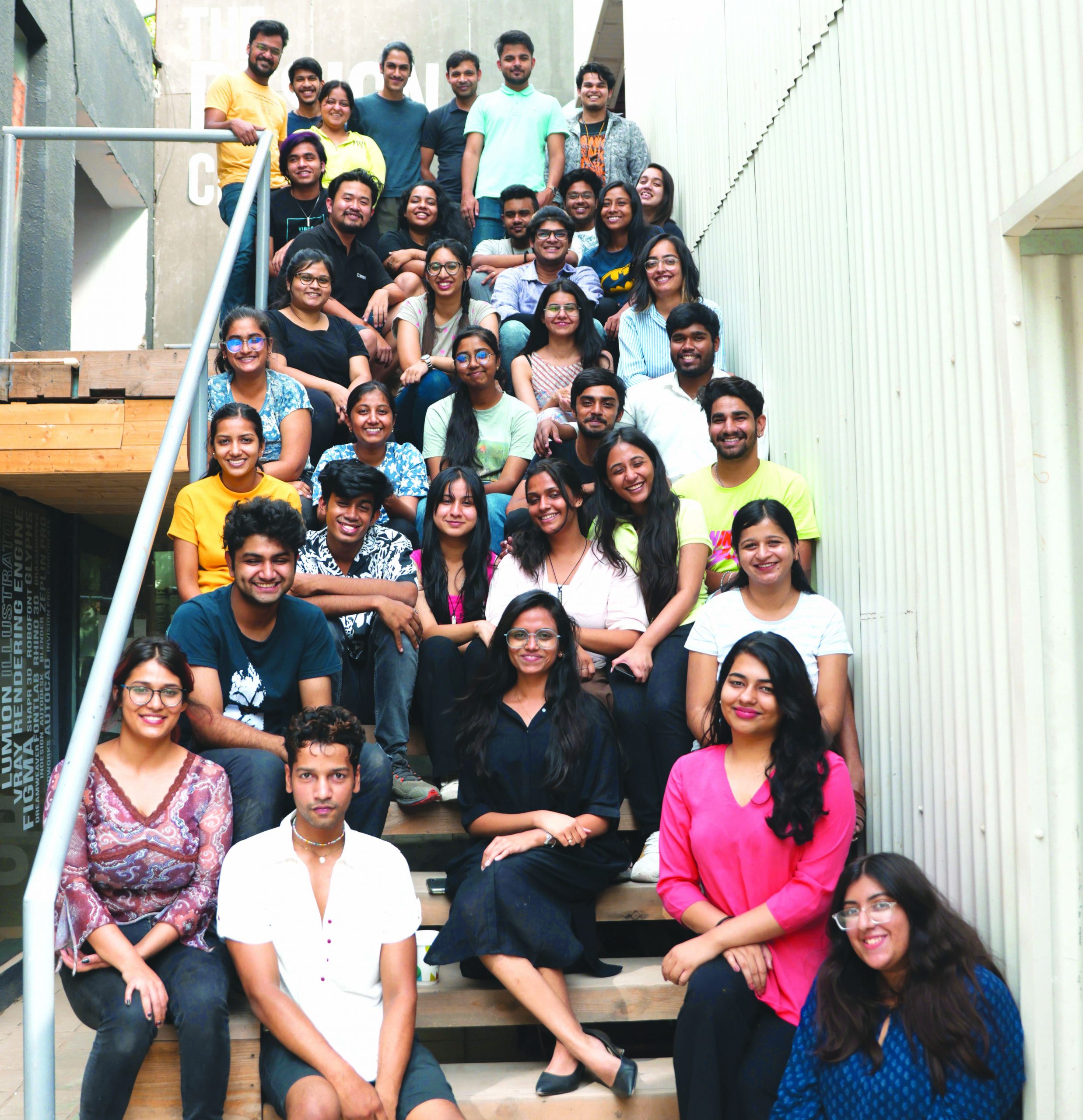 — Mudita Pasari (centre), associate dean, academics at The Design Village, Noida (230 students and 10 full-time teachers).