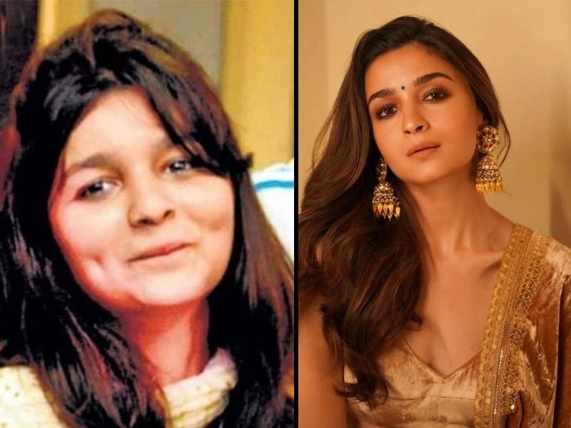 Alia Bhat during her school days and now