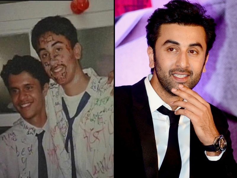 Ranbir Kapoor during his school days and now