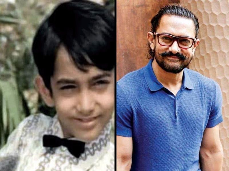 Aamir Khan during his school days and now