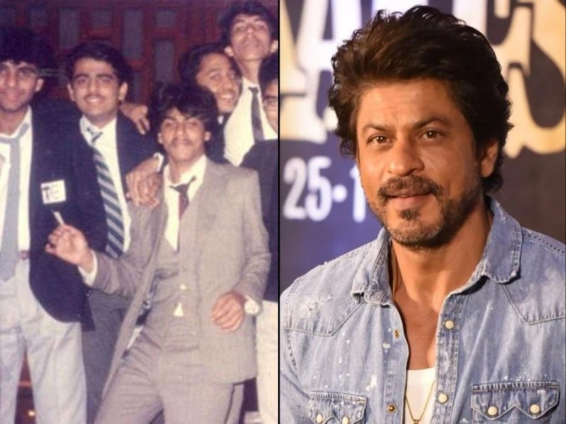 Shah Rukh Khan during his school days and now