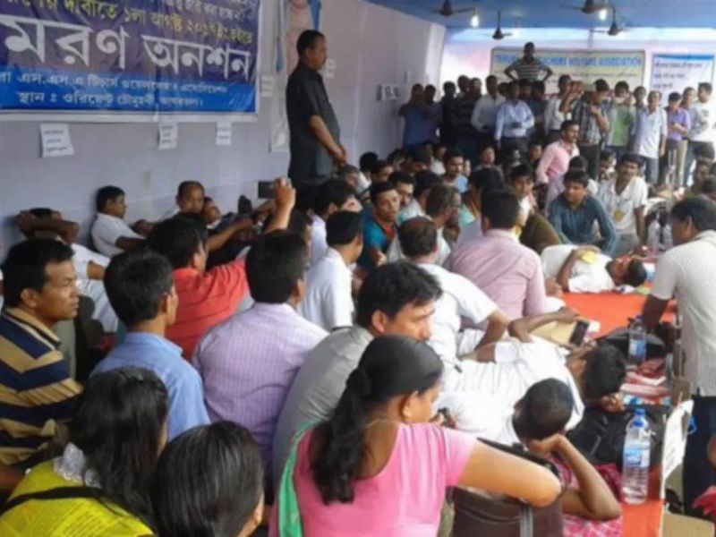 Tripura: Retrenched teachers on hunger strike
