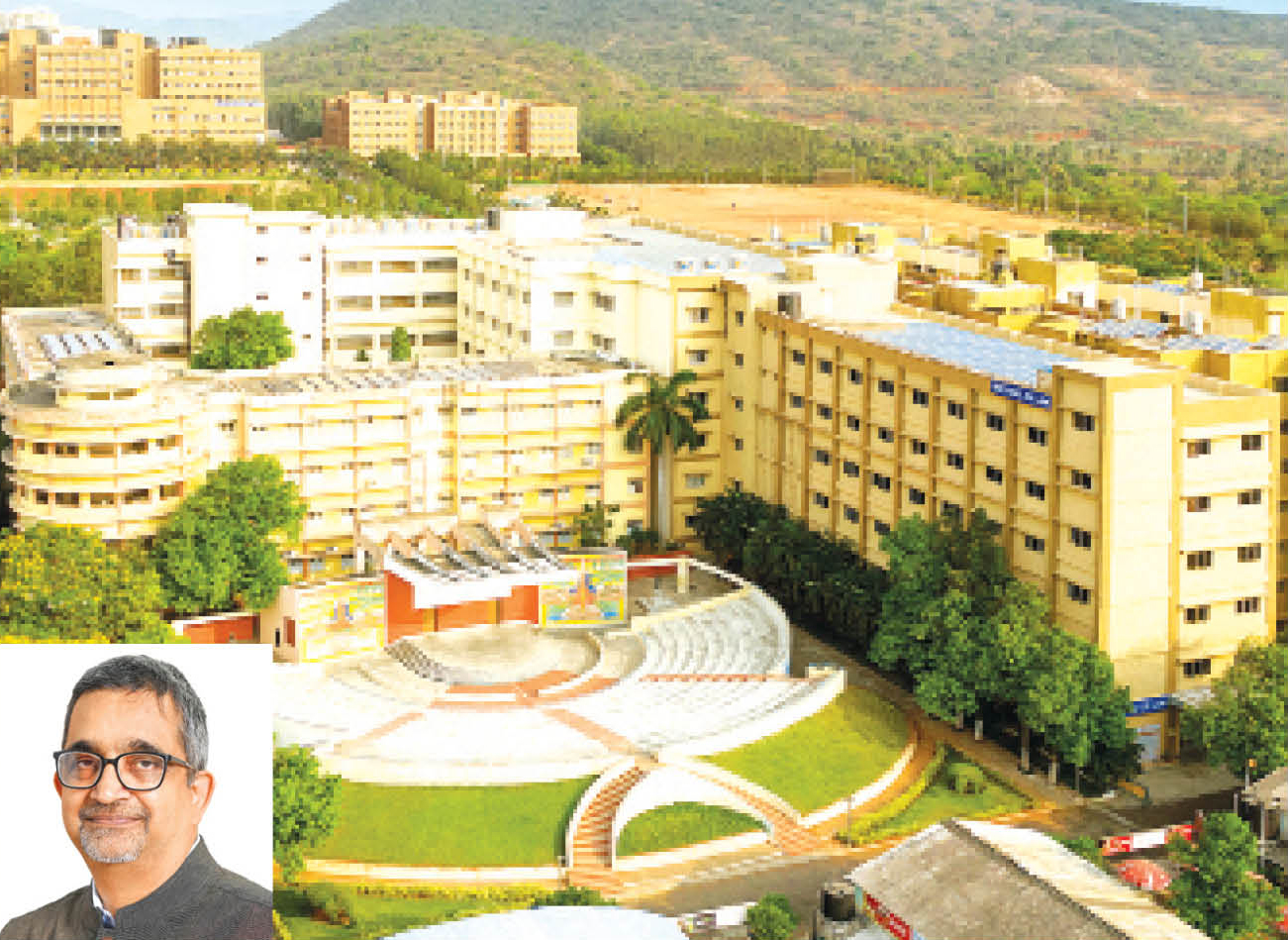 GITAM University, Vizag campus: steady ascent. Inset: Prof. Jayasankar E. Variyar