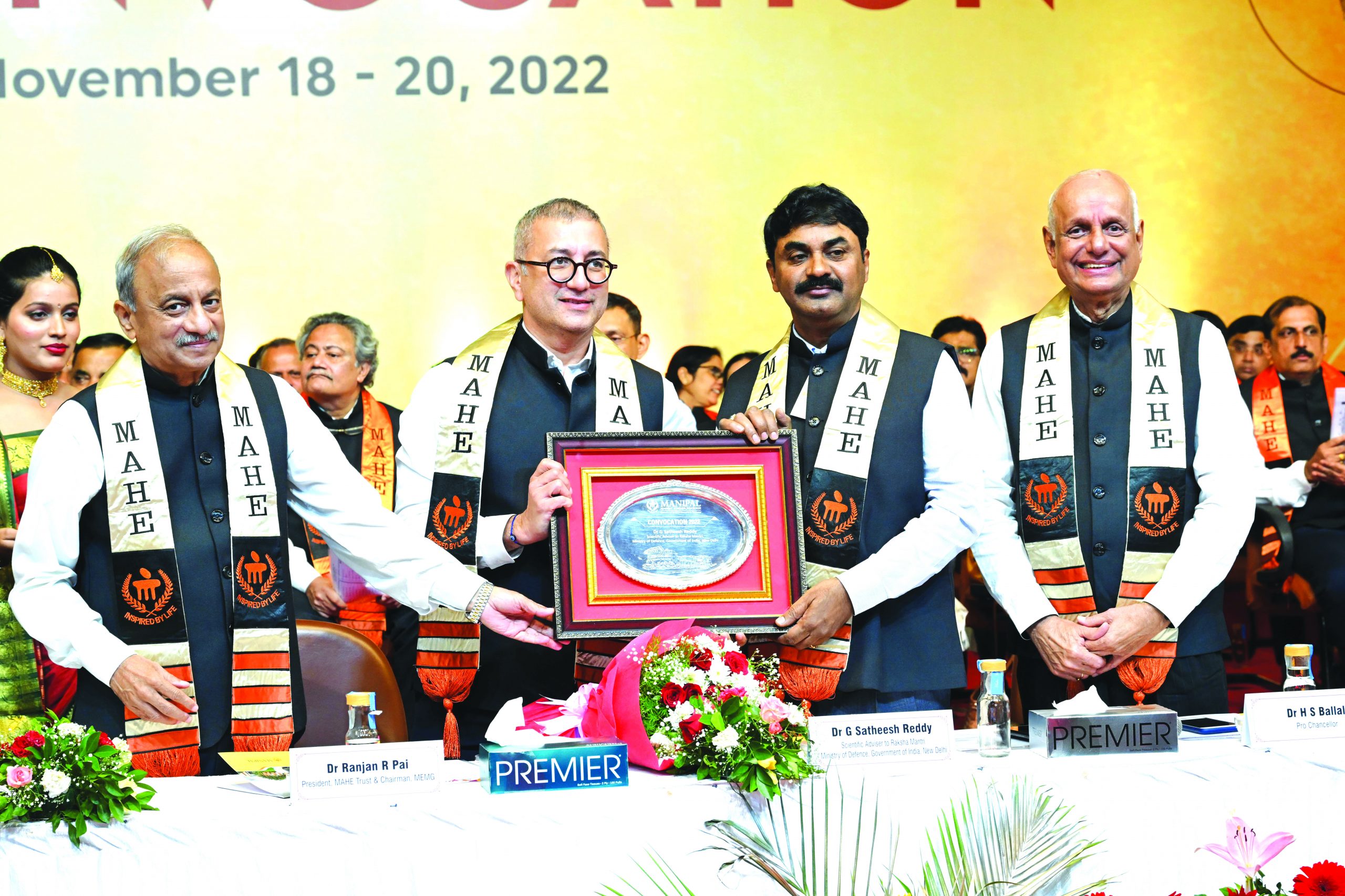 MAHE VC Dr. Venkatesh (left) with President Dr. Ranjan Pai (centre)