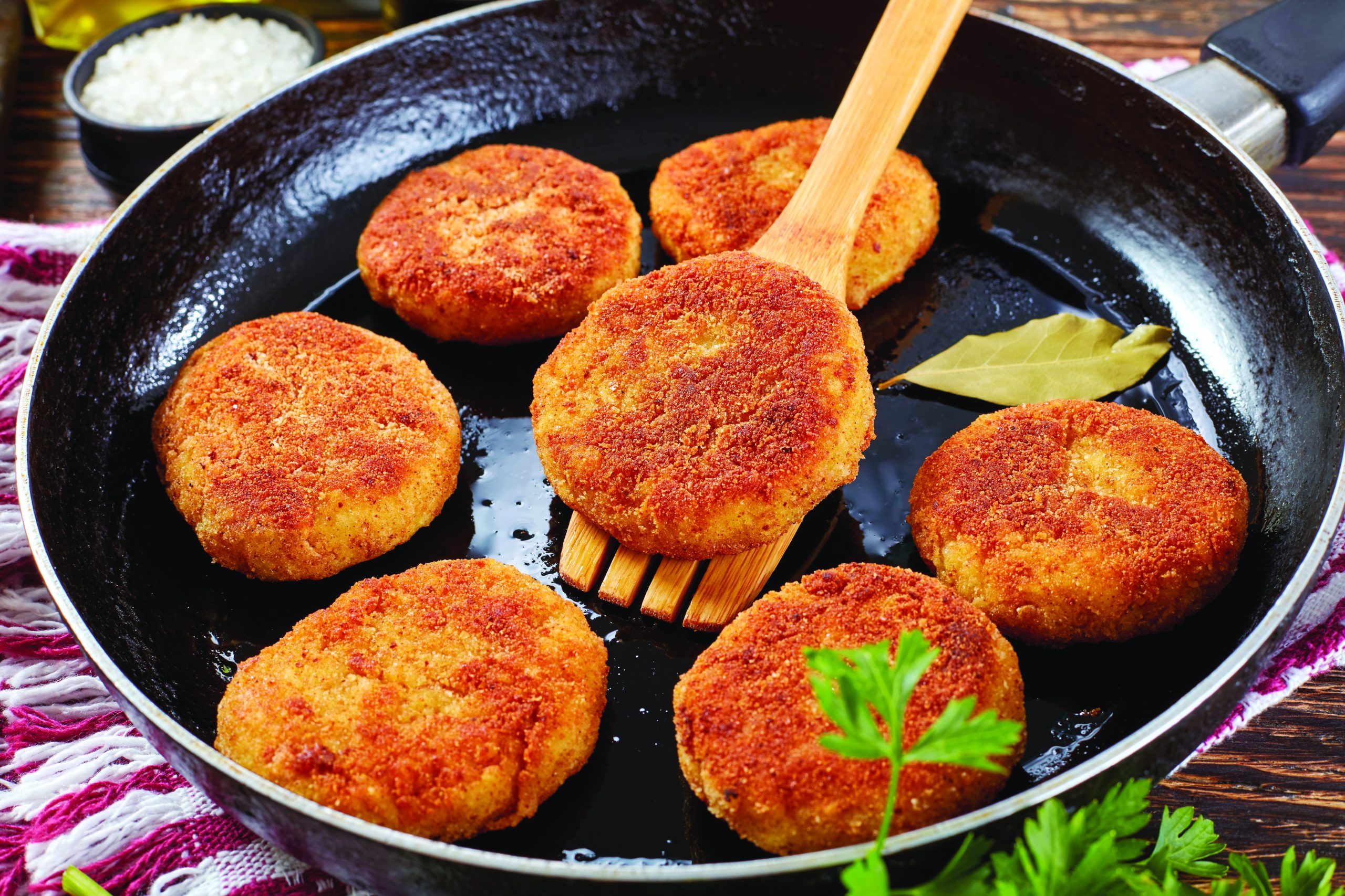 Close-up,Of,Crispy,Rice,Cutlets,Of,Leftover,Rice,With,Crumbled