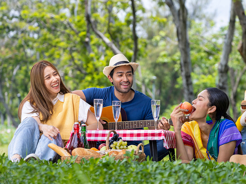 Group,Of,Young,Diversity,Close,Friend,Having,A,Picnic,In