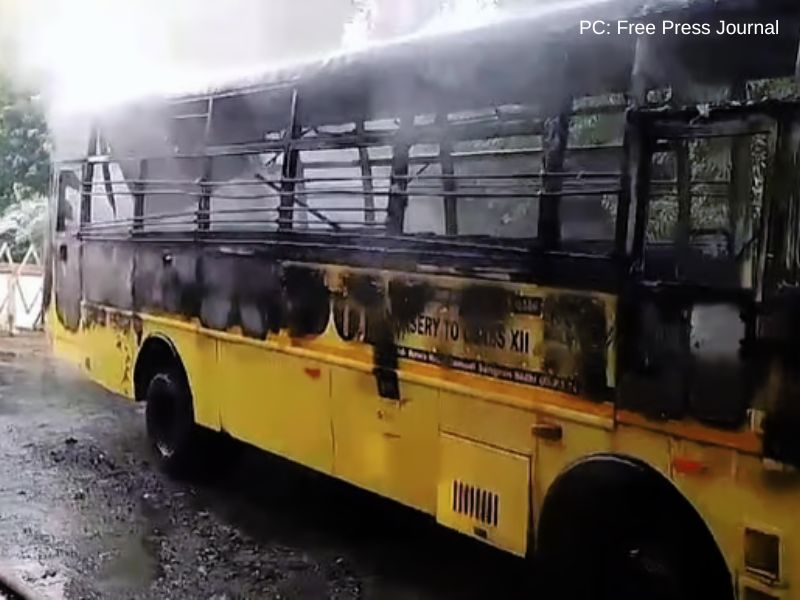 Bus on fire