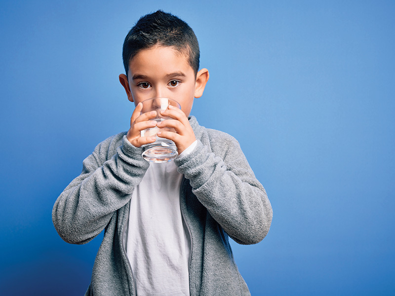 Adorable,Toddler,Drinking,Glass,Of,Healthy,Water,To,Refreshment,Standing