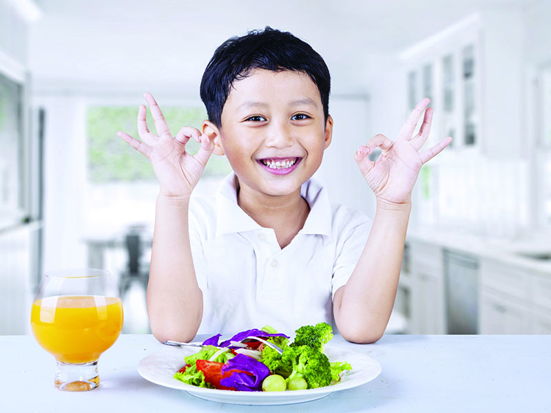 child with food