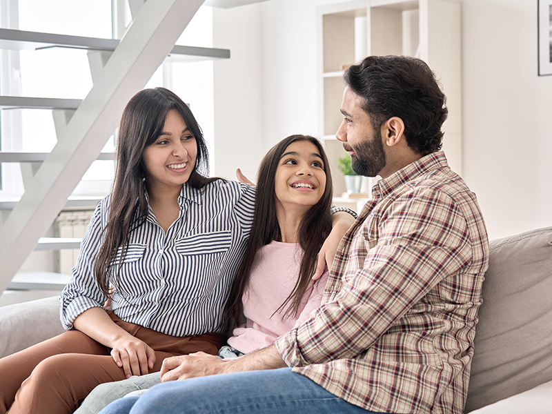 Happy,Indian,Family,Couple,With,Teen,Child,Daughter,Bonding,,Hugging,