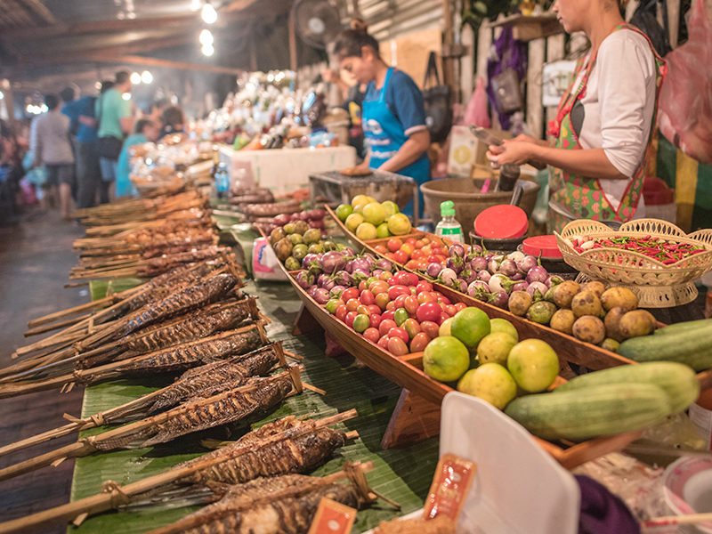 Street,Food,In,Luang,Prabang,,Laos
