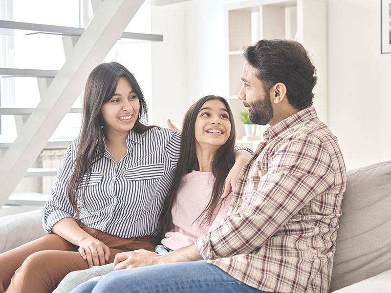 Happy,Indian,Family,Couple,With,Teen,Child,Daughter,Bonding,,Hugging,