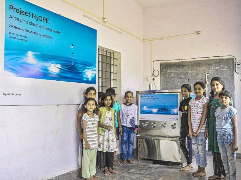 Hyundai provides clean drinking water to schools in Maharashtra's Naxalite region